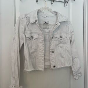 White Cropped Jean Jacket (Distressed)